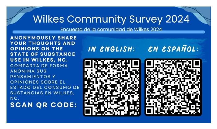 Wilkes Community Survey Card with QR Codes 8.2024